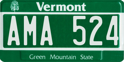 VT license plate AMA524