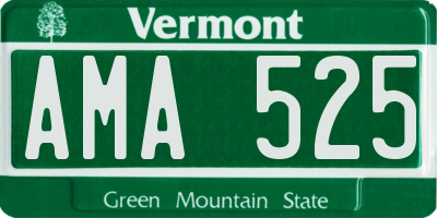 VT license plate AMA525