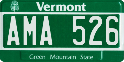 VT license plate AMA526
