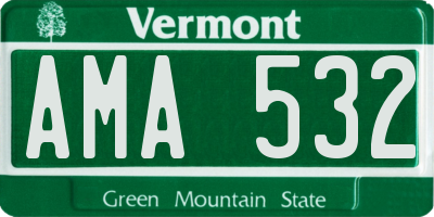 VT license plate AMA532