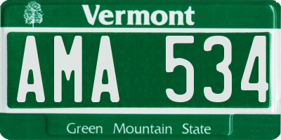 VT license plate AMA534