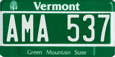 VT license plate AMA537