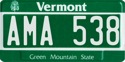 VT license plate AMA538