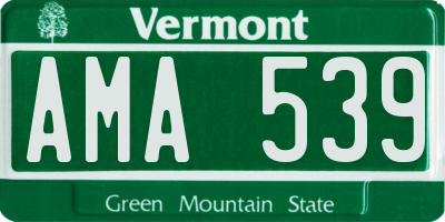 VT license plate AMA539