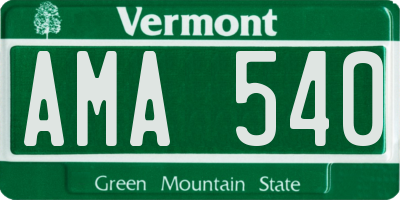 VT license plate AMA540