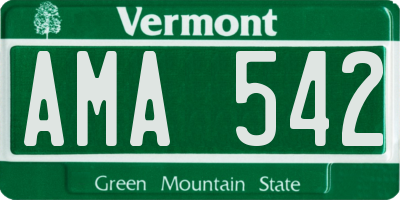 VT license plate AMA542
