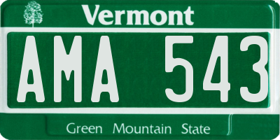 VT license plate AMA543