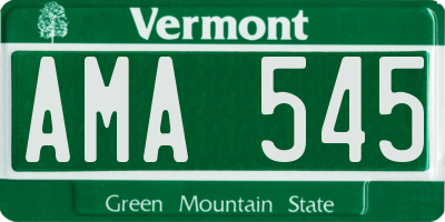 VT license plate AMA545