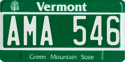 VT license plate AMA546