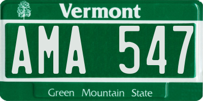VT license plate AMA547