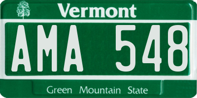 VT license plate AMA548