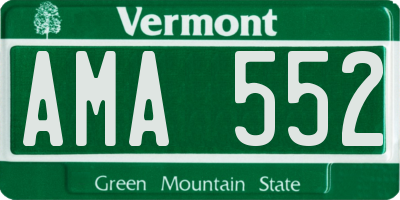 VT license plate AMA552