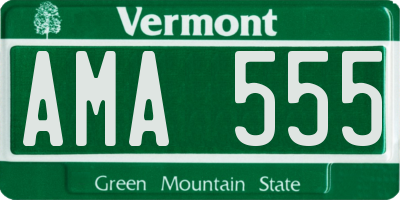 VT license plate AMA555