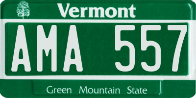 VT license plate AMA557