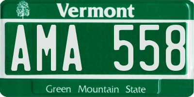 VT license plate AMA558