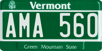 VT license plate AMA560
