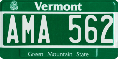 VT license plate AMA562
