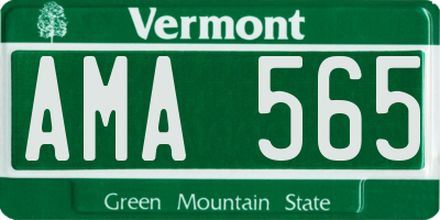 VT license plate AMA565