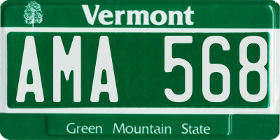 VT license plate AMA568