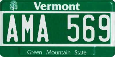 VT license plate AMA569