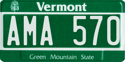 VT license plate AMA570