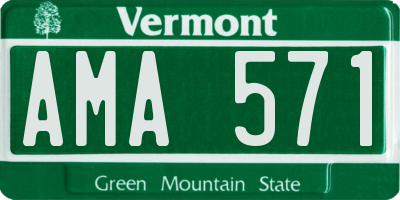 VT license plate AMA571