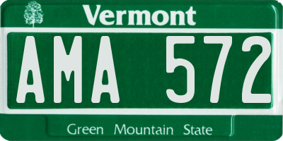 VT license plate AMA572