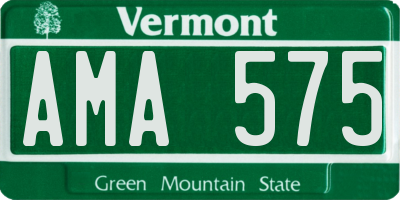 VT license plate AMA575