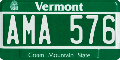 VT license plate AMA576