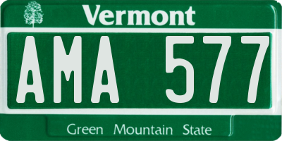 VT license plate AMA577