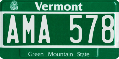 VT license plate AMA578