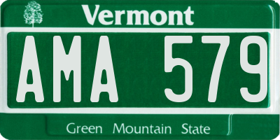 VT license plate AMA579