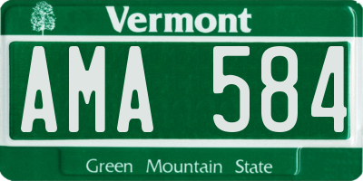 VT license plate AMA584