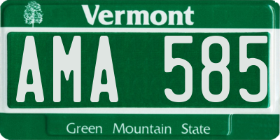 VT license plate AMA585
