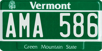 VT license plate AMA586