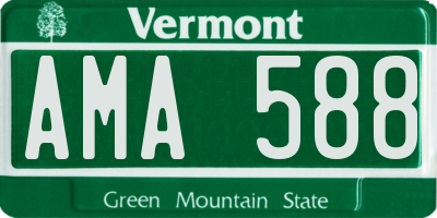 VT license plate AMA588