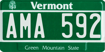 VT license plate AMA592