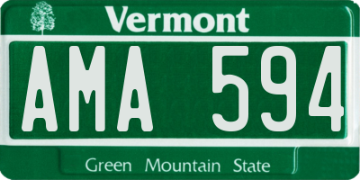 VT license plate AMA594