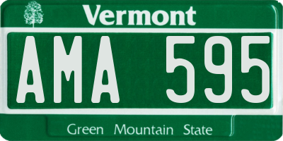 VT license plate AMA595