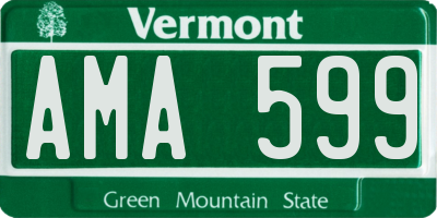 VT license plate AMA599