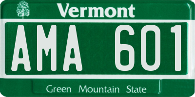 VT license plate AMA601