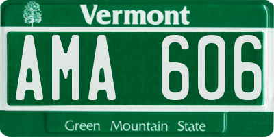 VT license plate AMA606