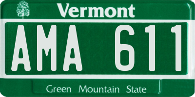 VT license plate AMA611