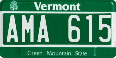 VT license plate AMA615