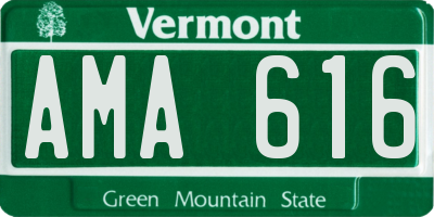 VT license plate AMA616