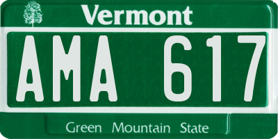 VT license plate AMA617