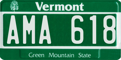 VT license plate AMA618