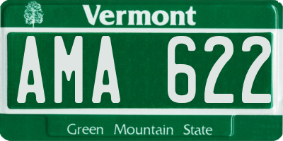 VT license plate AMA622