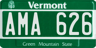 VT license plate AMA626