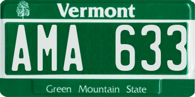 VT license plate AMA633